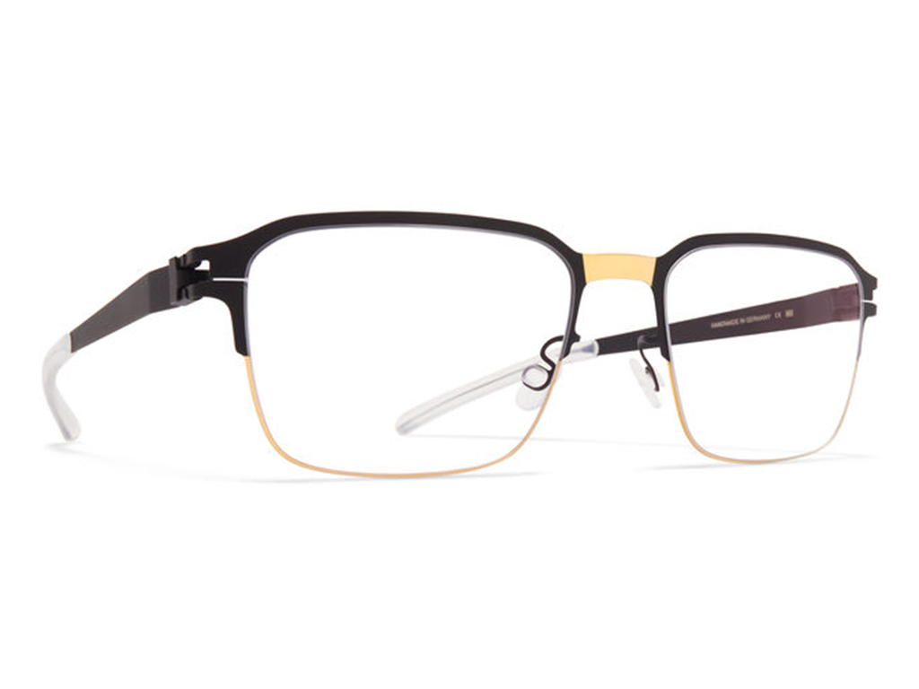 MYKITA-LOMAX 德國薄鋼眼鏡 黑色 金色 男性方形眼鏡 眉框
